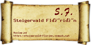 Steigervald Flórián névjegykártya